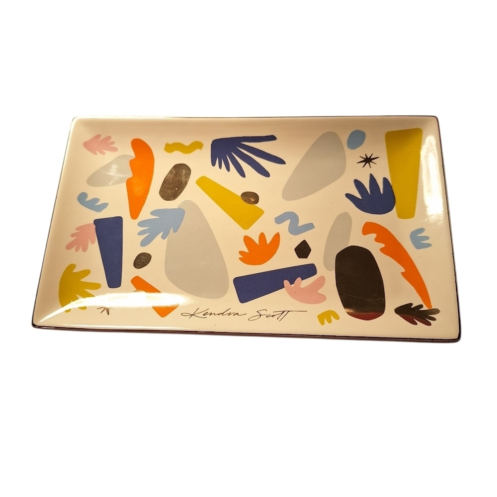 Kendra Scott Multicolor Abstract Jewelry Tray Terrazo Print Vanity Ceramic Color